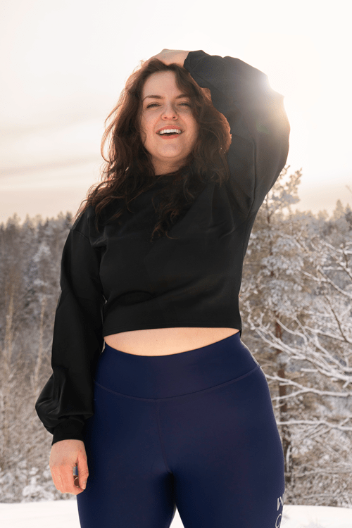 Lux Noir Black Cropped Longsleeve